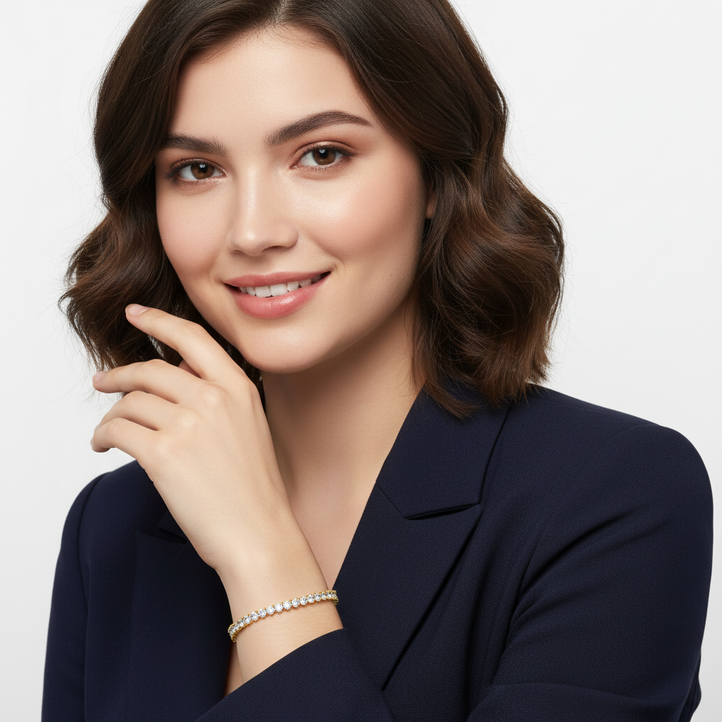 Yellow Gold Tennis Bracelet - Model 2